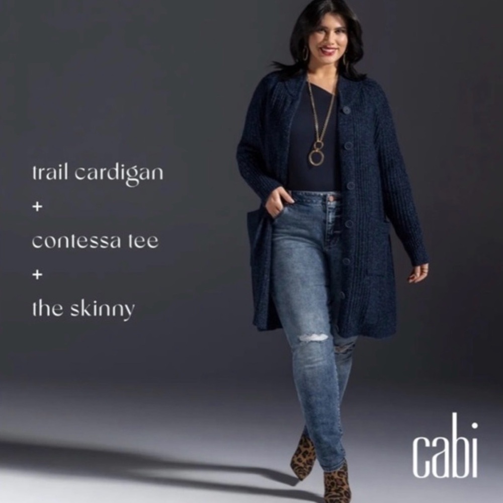 CAbi Women's Deep Blue Trail Cardigan - Picture 3 of 8